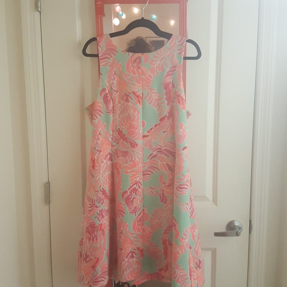 Lilly Pulitzer poolside blue fit and flare dress